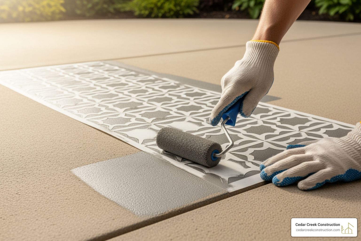 creative DIY project, like a stenciled patio floor or upcycled coffee table - easy outdoor living spaces