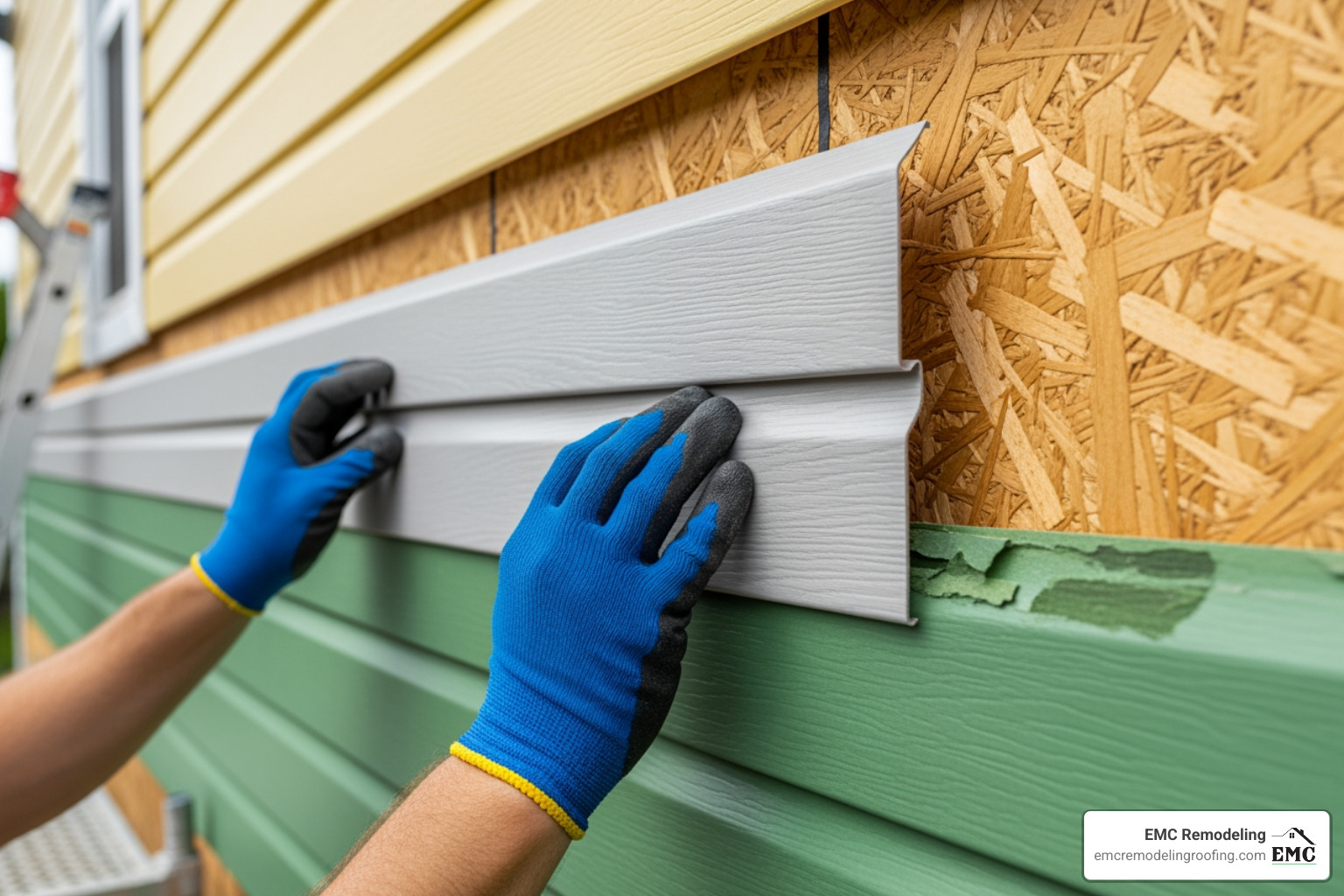 person measuring exterior wall - cheap vinyl siding installation