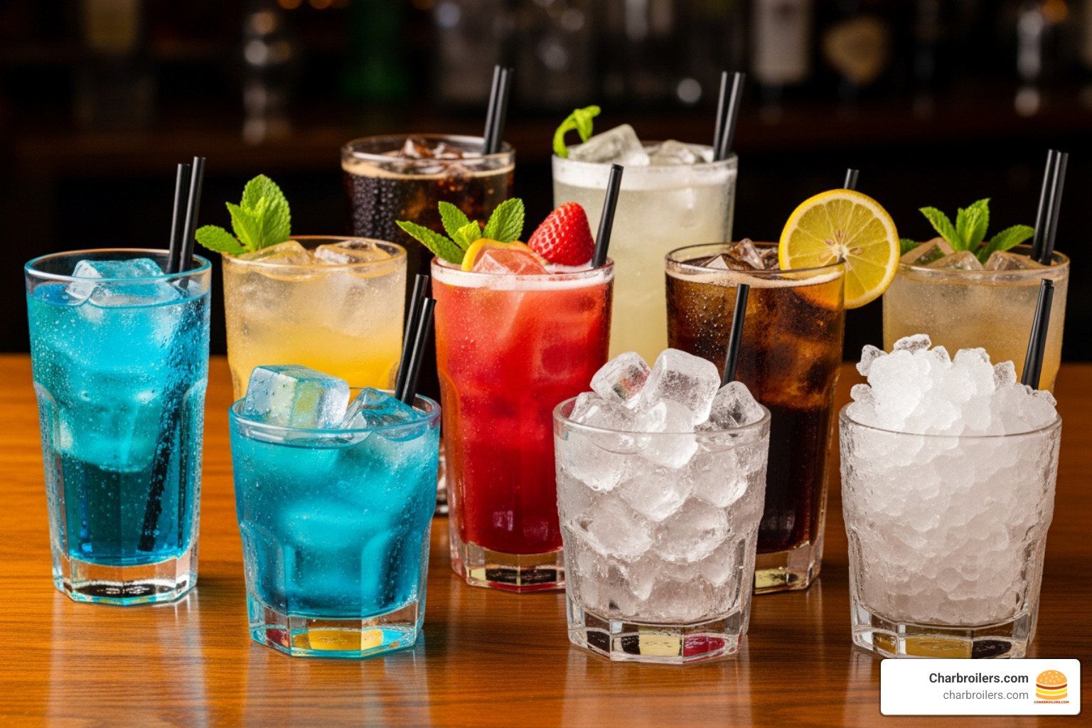 different ice types in cocktails and sodas - restaurant ice makers for sale