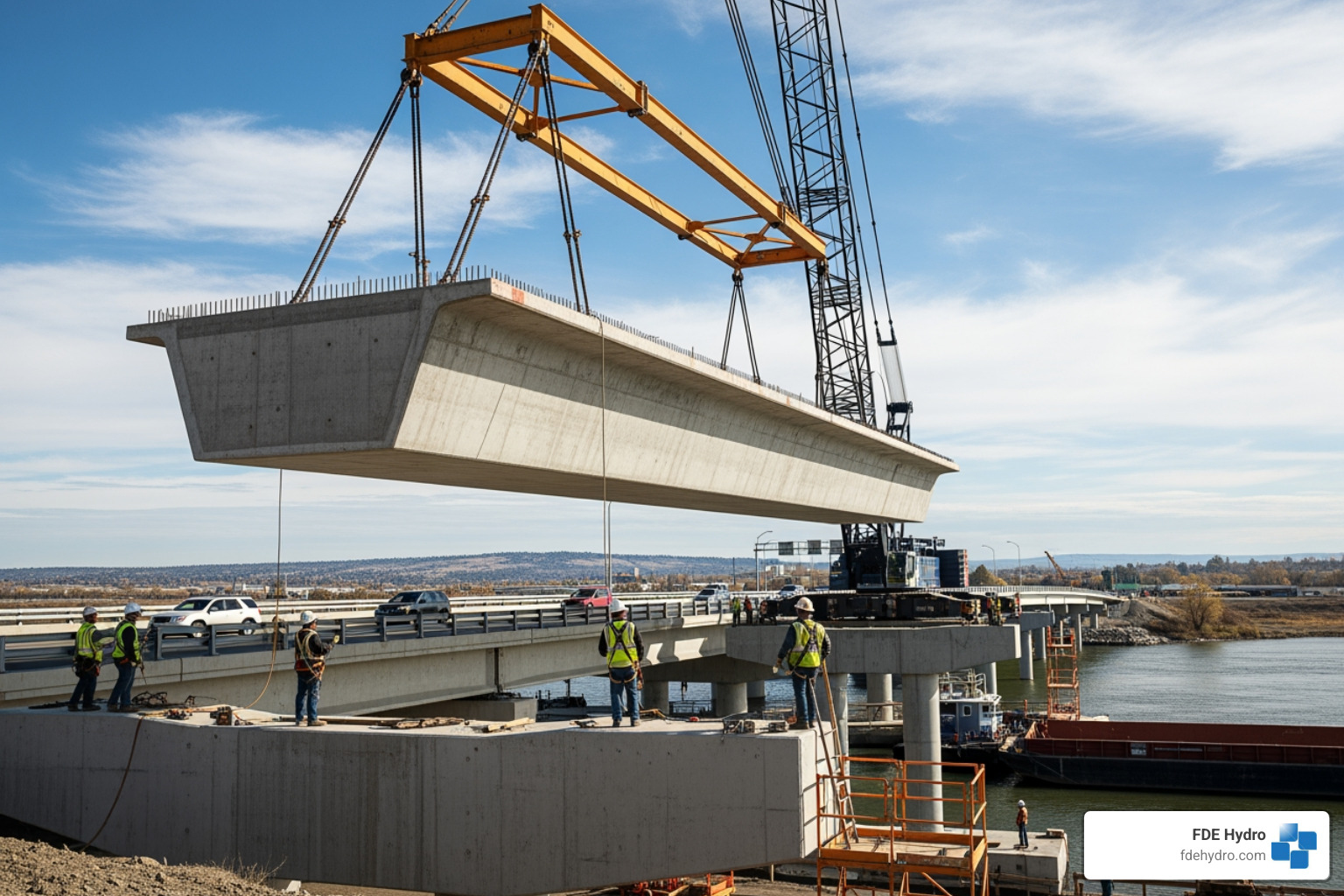 Rapidly installed prefabricated bridge section - modular precast Rapidly installed prefabricated bridge section - modular precast