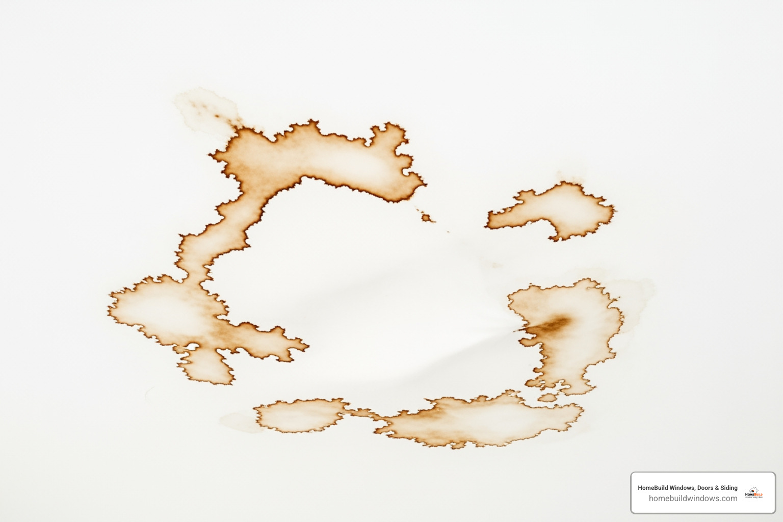 water damage on interior ceiling - roof and guttering repairs near me