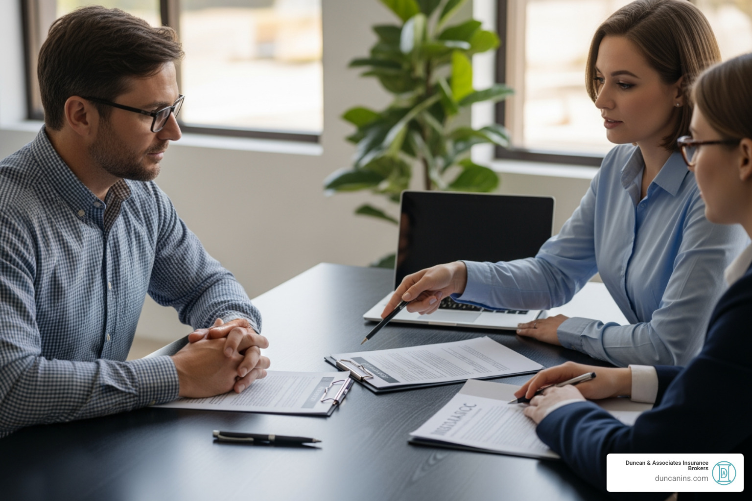 landlord consulting with insurance professional - landlord insurance broker