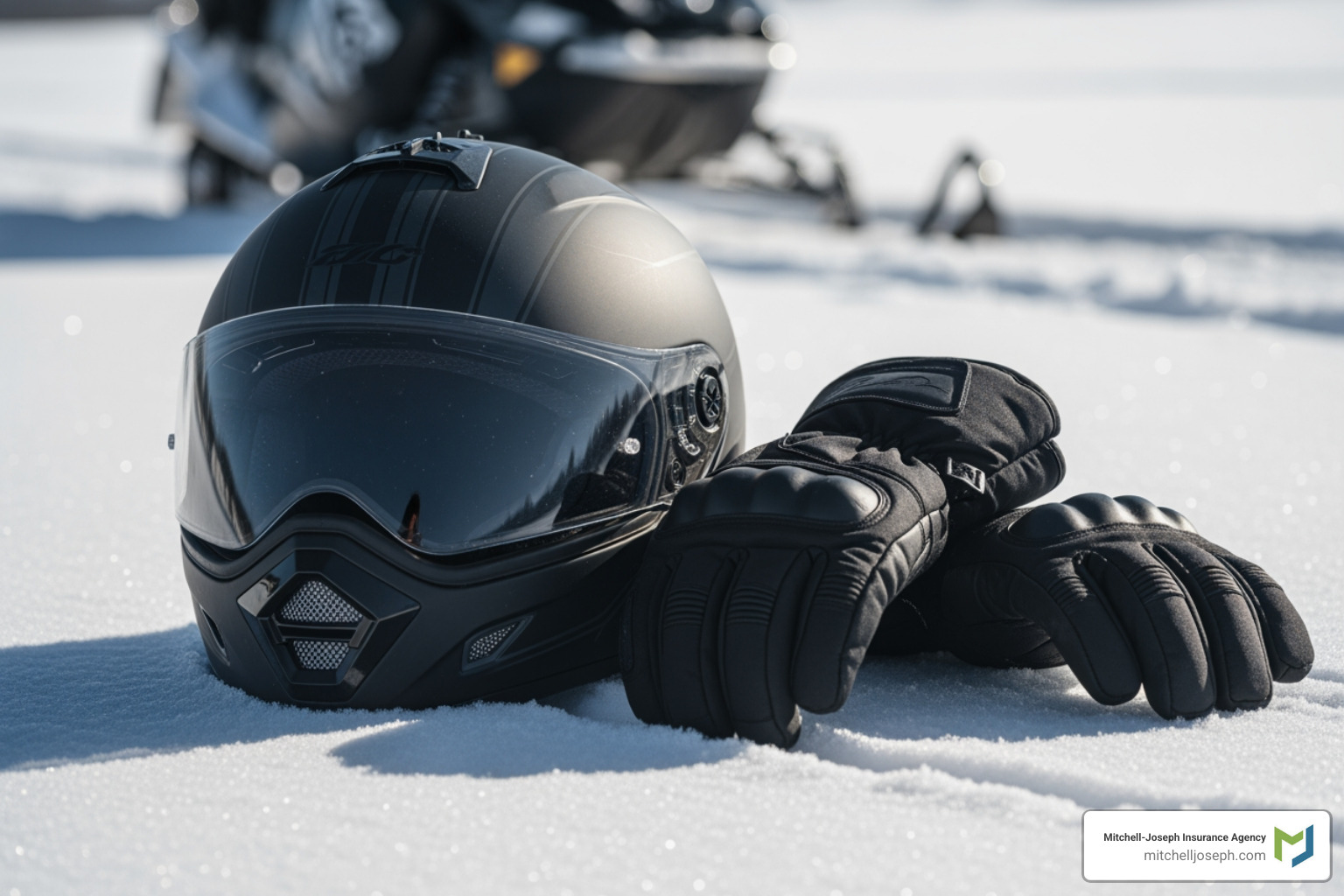 snowmobile helmet and gloves - insurance for a snowmobile