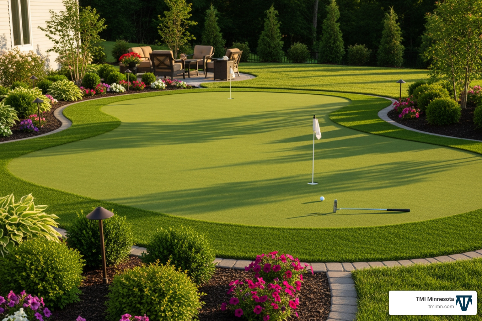 custom home putting green - artificial turf Minneapolis custom home putting green - artificial turf Minneapolis