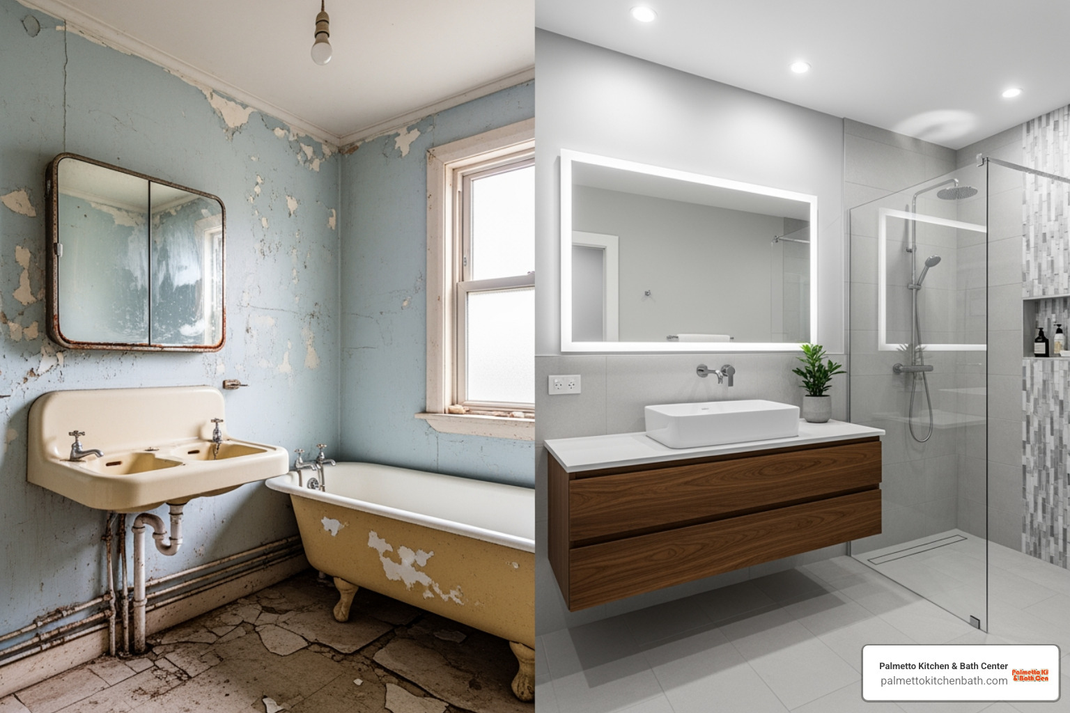 before and after bathroom renovation - bathroom renovation company