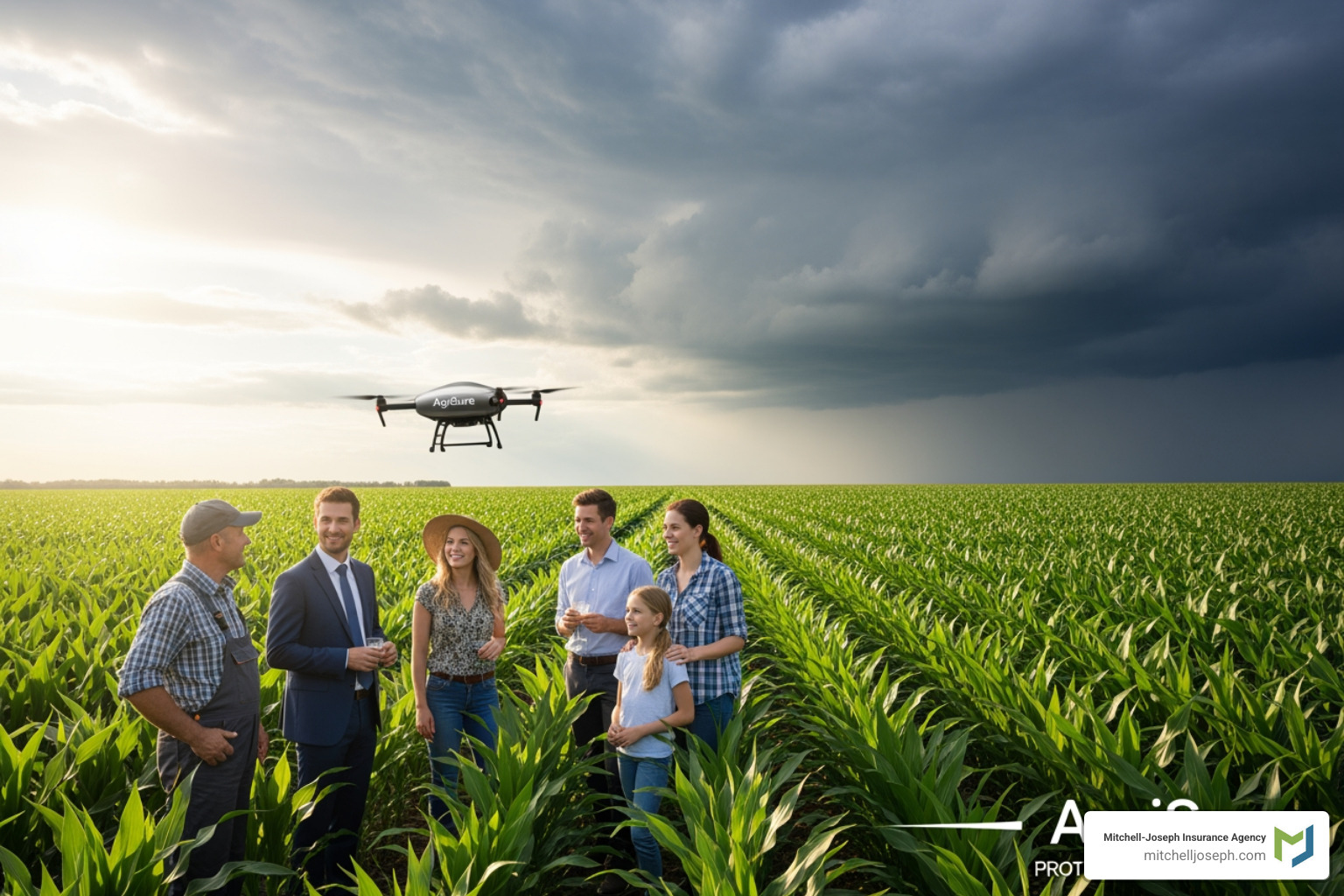satellite view of farmland with data overlays - agricultural insurance company