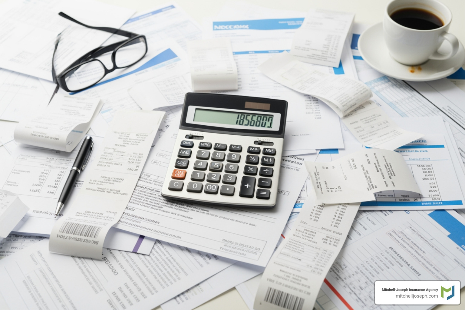 A calculator with receipts, symbolizing insurance cost calculation - average rental insurance costs A calculator with receipts, symbolizing insurance cost calculation - average rental insurance costs