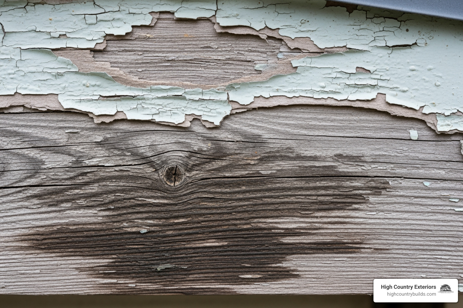 peeling paint and water stains on a wooden fascia board - Fascia soffit repair