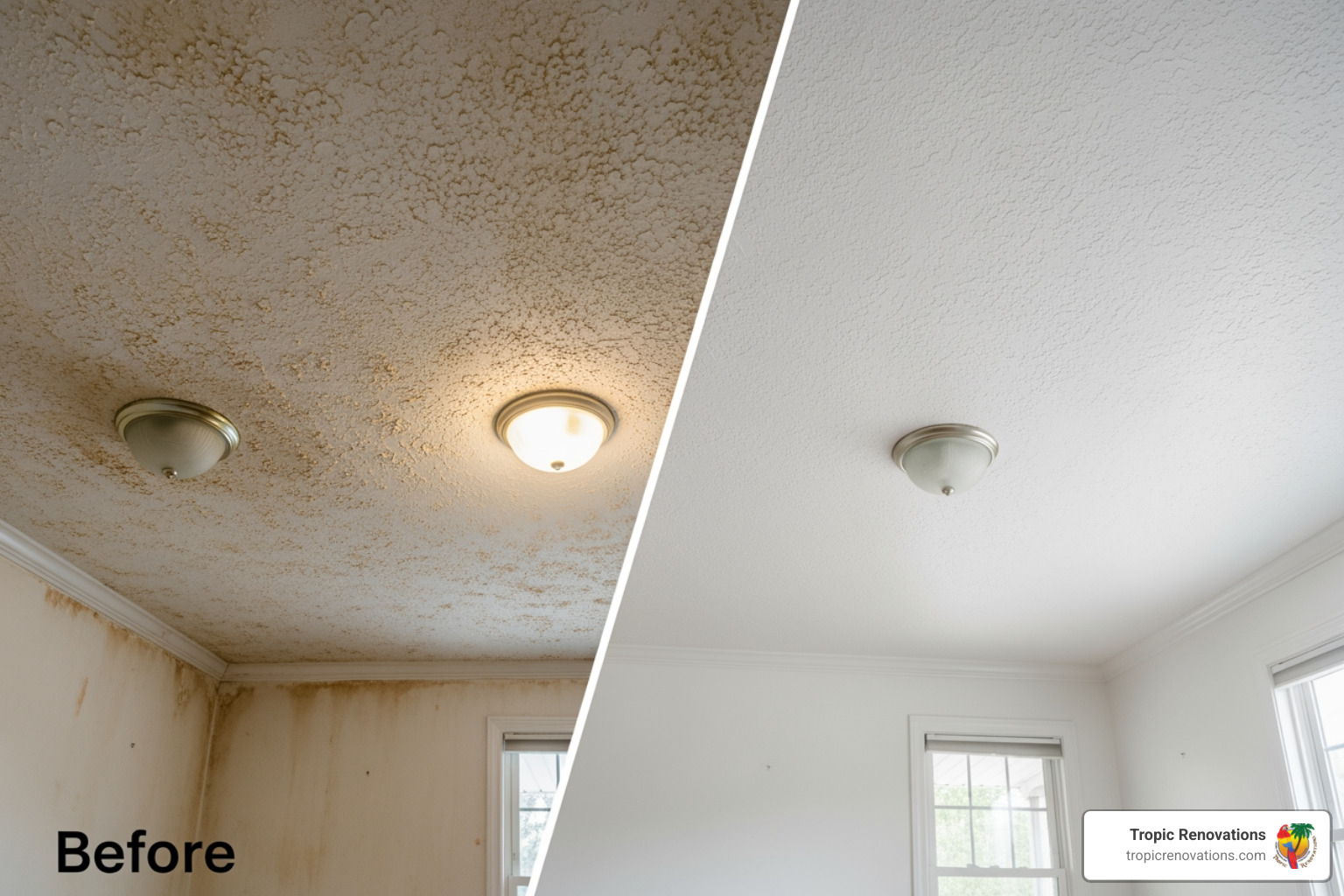 before after ceiling painting - ceiling painting Sarasota