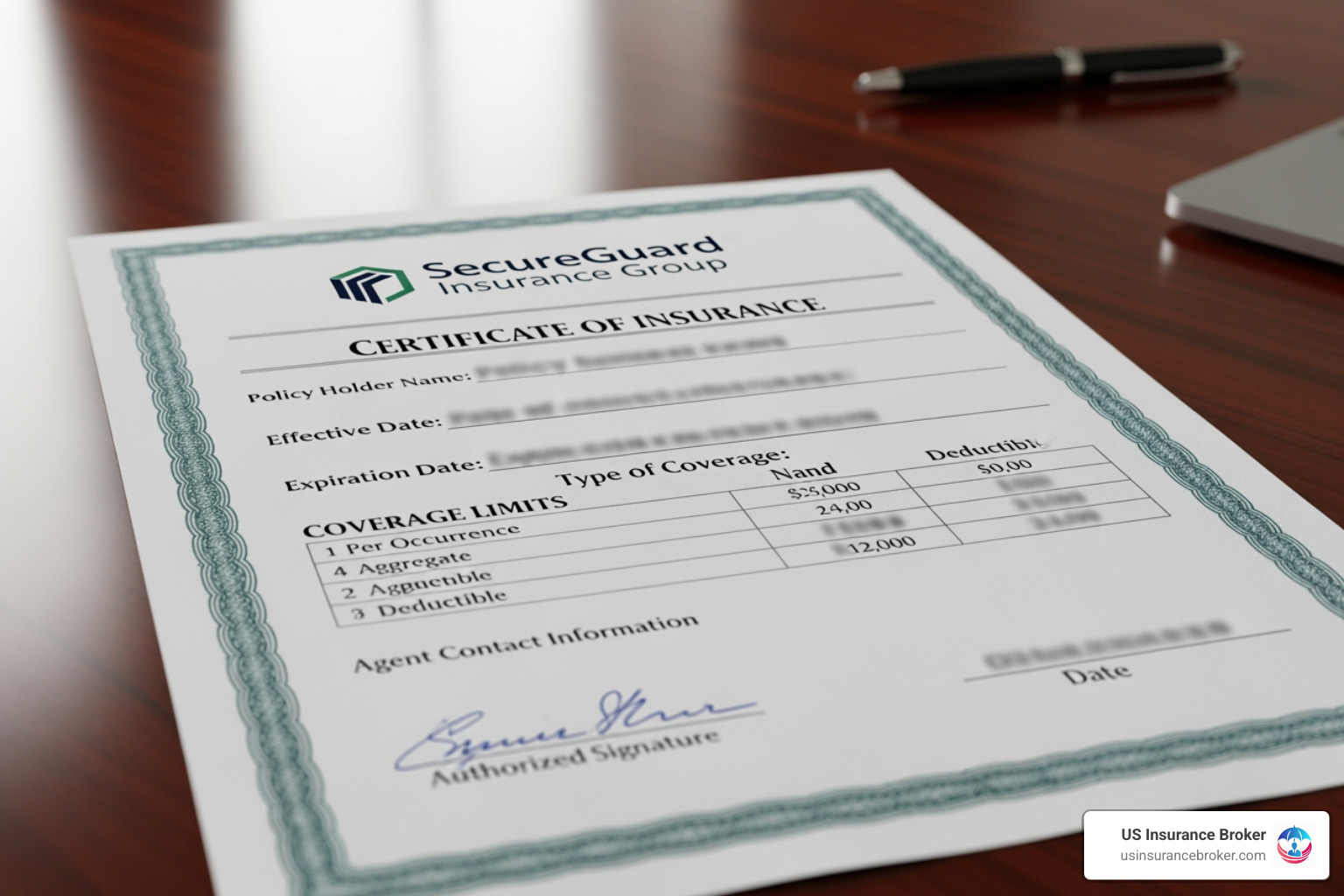A sample Certificate of Insurance document, showing policy details and coverage limits. - commercial liability insurance quote A sample Certificate of Insurance document, showing policy details and coverage limits. - commercial liability insurance quote