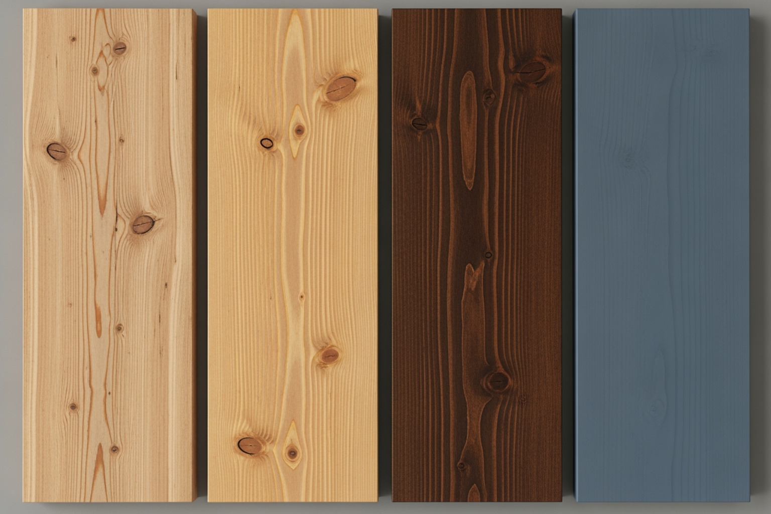 Wood planks with different finishes - best weather protection for wood deck