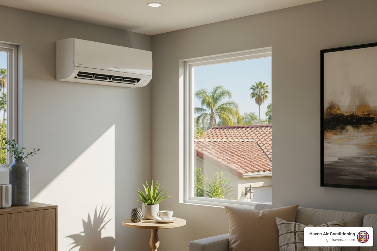 infographic showing ductless mini-split system components: outdoor compressor unit connected via small conduit to indoor wall-mounted air handler, with arrows indicating refrigerant flow for heating and cooling cycles, and callouts for energy efficiency, flexible installation, and zoned comfort control - best ductless heating in santa ana, ca infographic showing ductless mini-split system components: outdoor compressor unit connected via small conduit to indoor wall-mounted air handler, with arrows indicating refrigerant flow for heating and cooling cycles, and callouts for energy efficiency, flexible installation, and zoned comfort control - best ductless heating in santa ana, ca