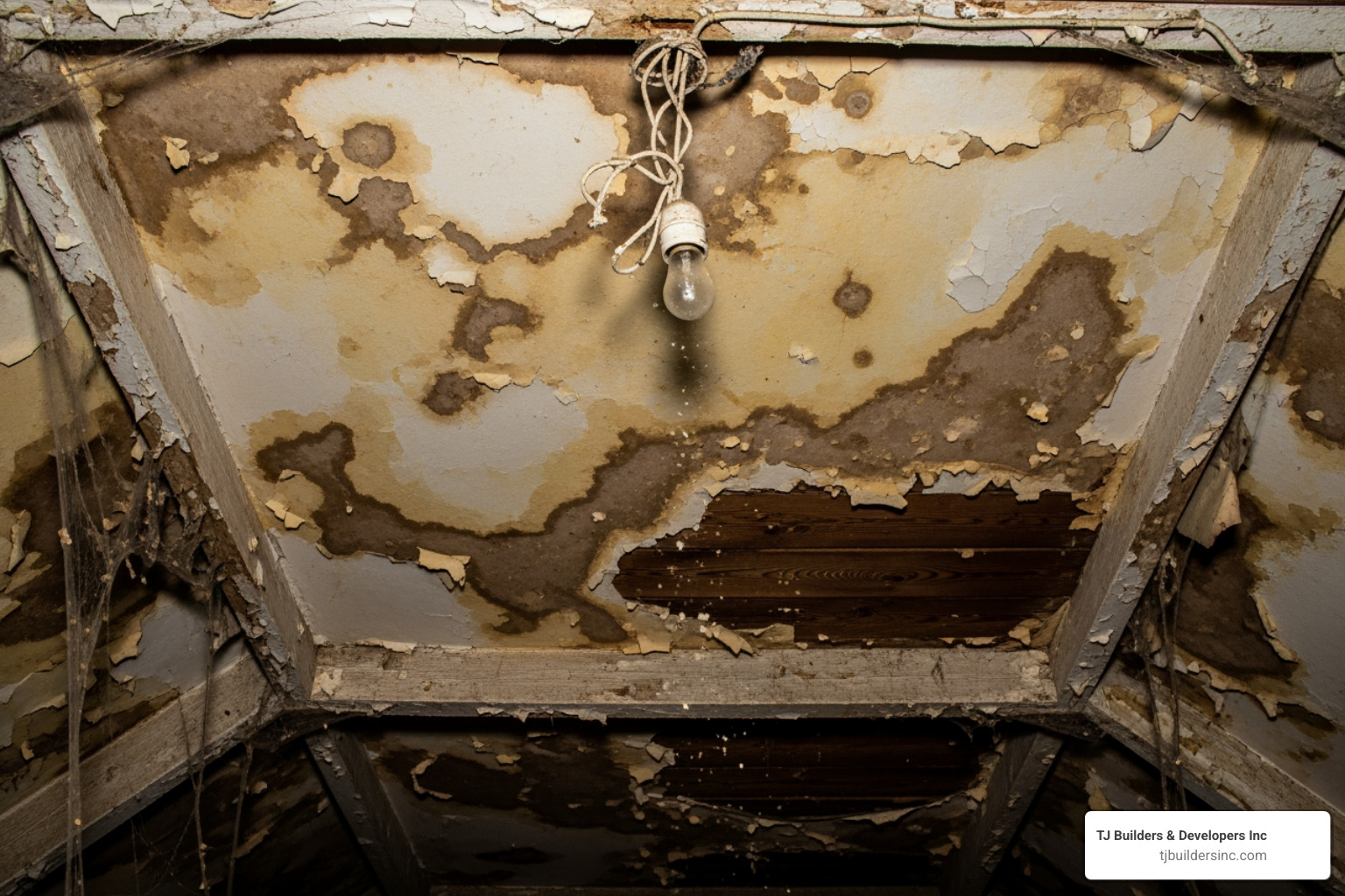 water stains on an attic ceiling - how often should you inspect your roof