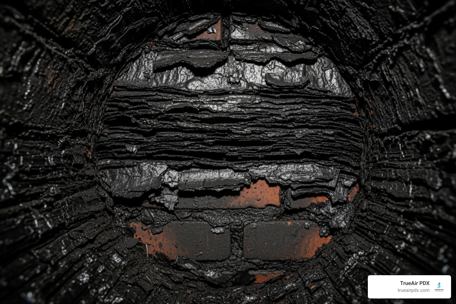 dark creosote buildup inside a flue - flue cleaning cost dark creosote buildup inside a flue - flue cleaning cost