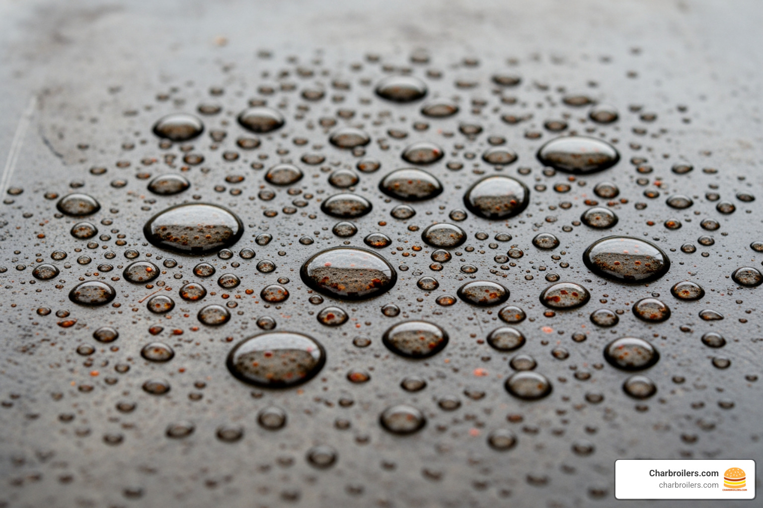 water droplets on an unseasoned griddle surface causing rust spots - how to clean rust off a commercial griddle water droplets on an unseasoned griddle surface causing rust spots - how to clean rust off a commercial griddle