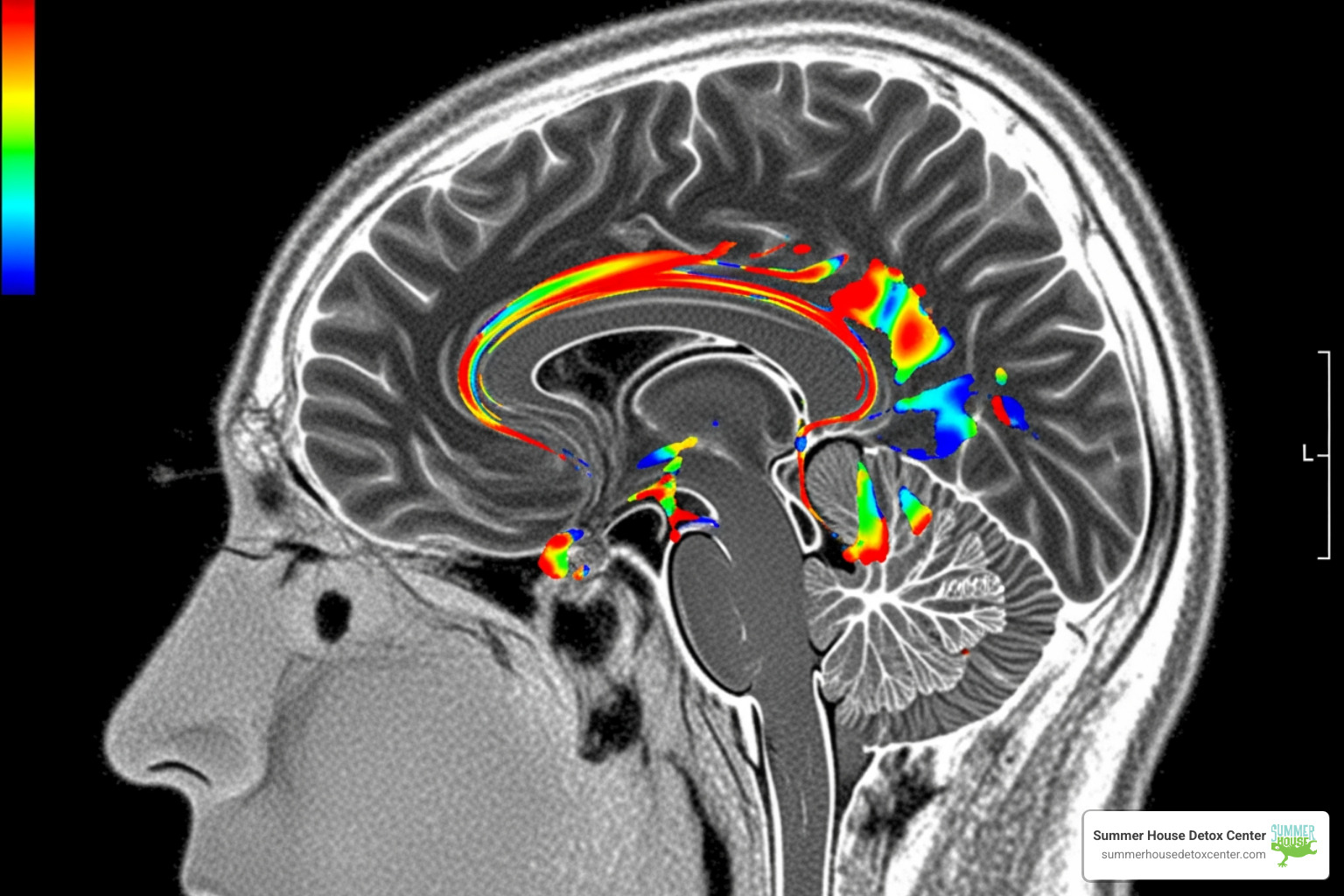 brain scan showing receptor activity - naltrexone for alcohol