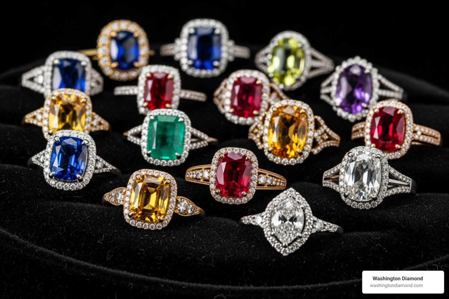 collection of gemstone rings - Fine Jewelry Tysons Corner, VA