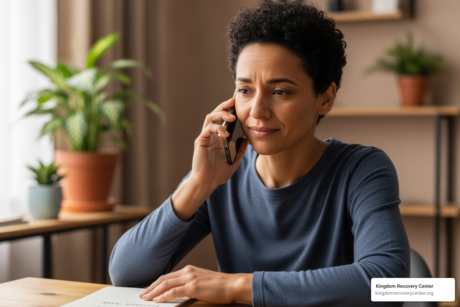 A person on the phone with an admissions specialist - Drug rehab Greene county tn
