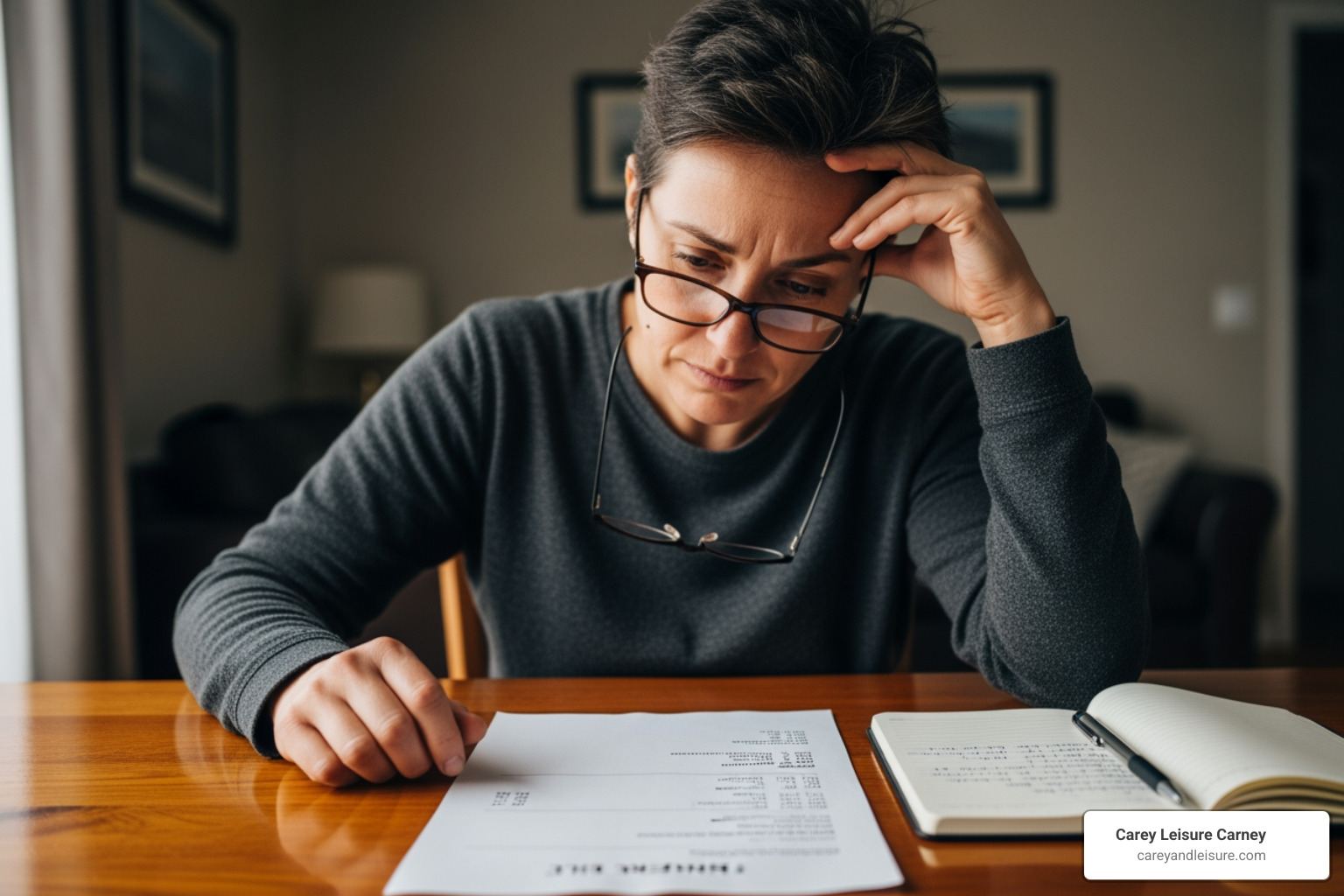 distressed person reviewing a funeral bill - reasons to sue a funeral home