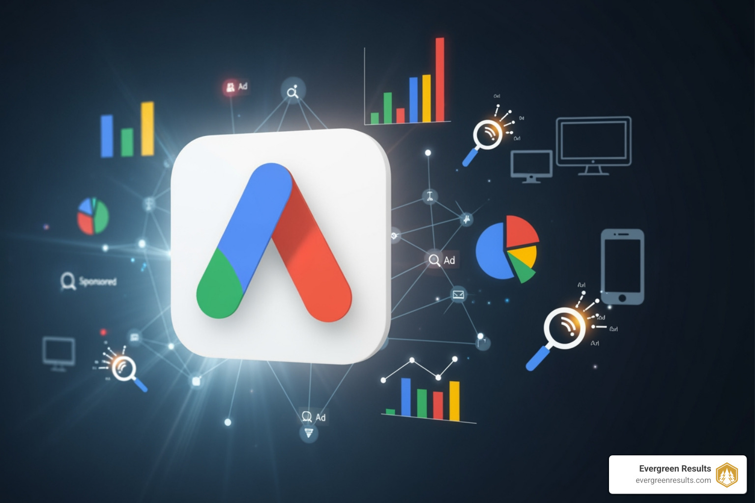 the Google Ads mobile app interface on a smartphone - google adwords