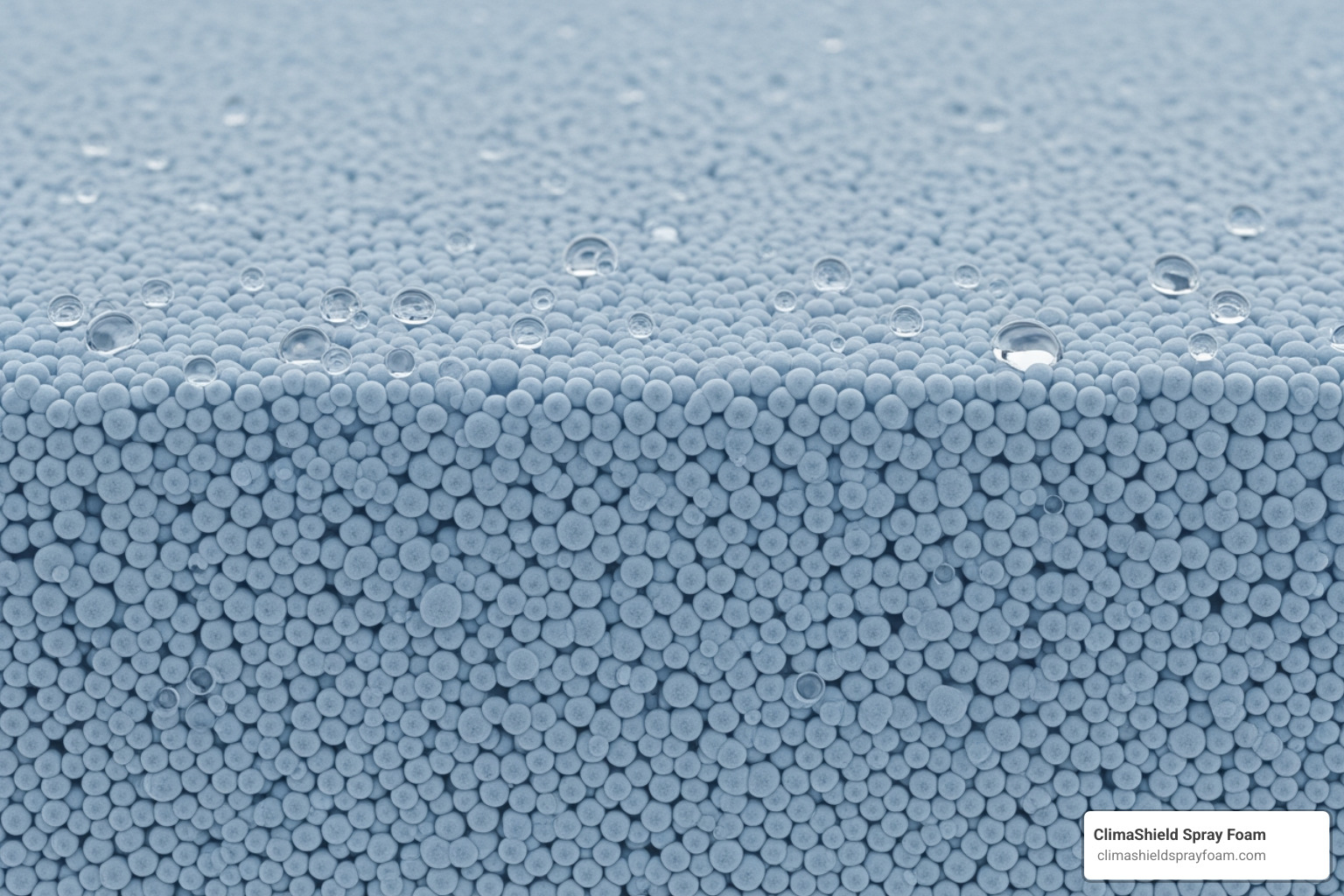 cross-section showing closed-cell spray foam repelling water droplets - is spray foam insulation mold resistant cross-section showing closed-cell spray foam repelling water droplets - is spray foam insulation mold resistant