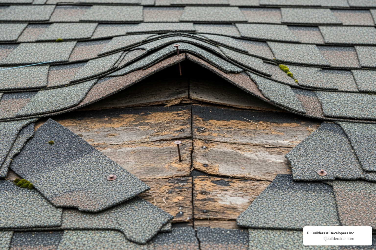 close up on damaged curling asphalt shingles - how to inspect your roof