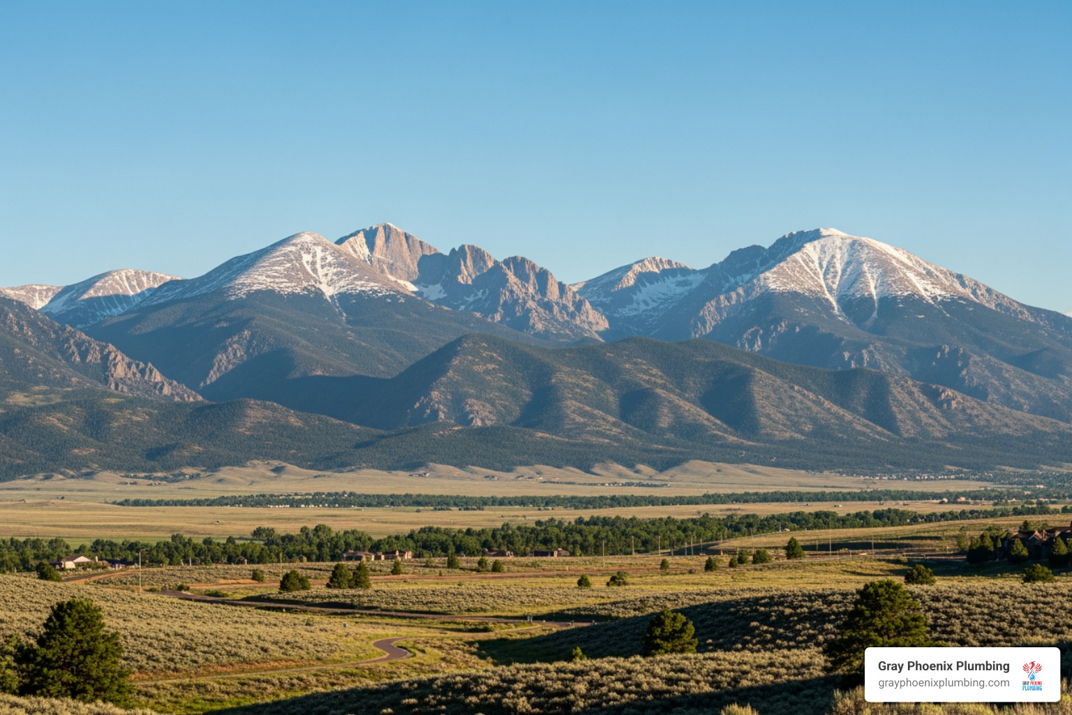scenic view of the Front Range mountains, representing the Westminster, CO area - Tankless water heater Westminster