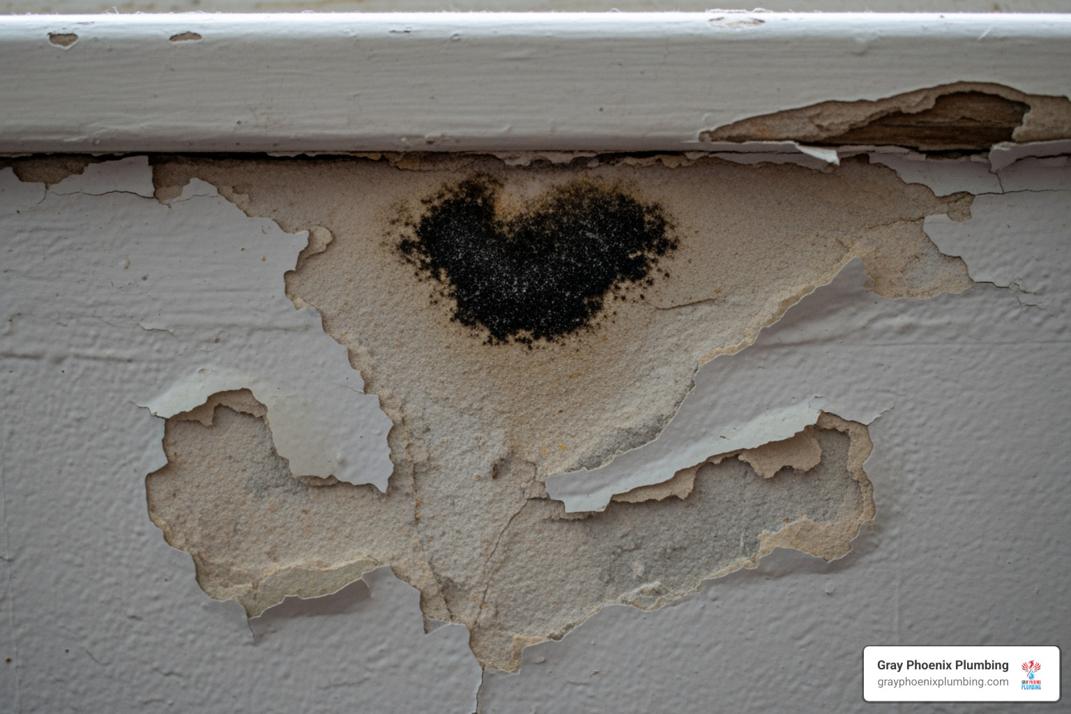 peeling paint and a small mold spot on a wall under a window - find a leak in house