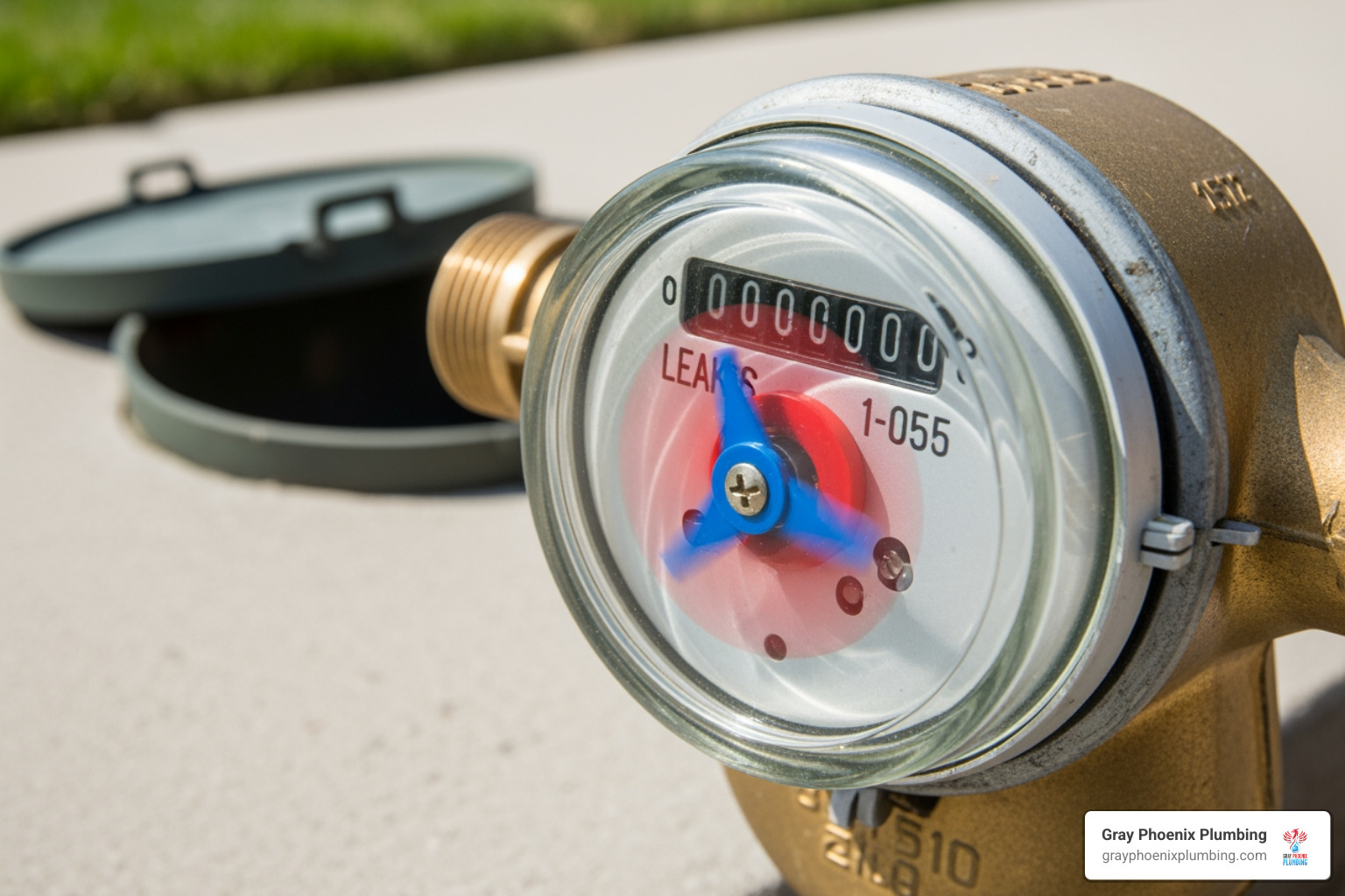 residential water meter with leak indicator highlighted - find a leak in house