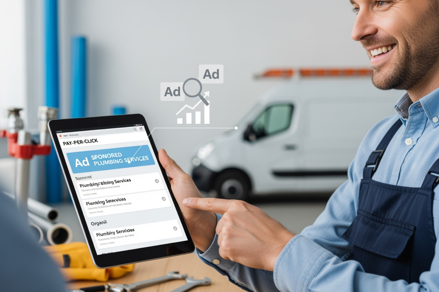 computer screen showing a Google Ads campaign dashboard - ppc for plumbing companies