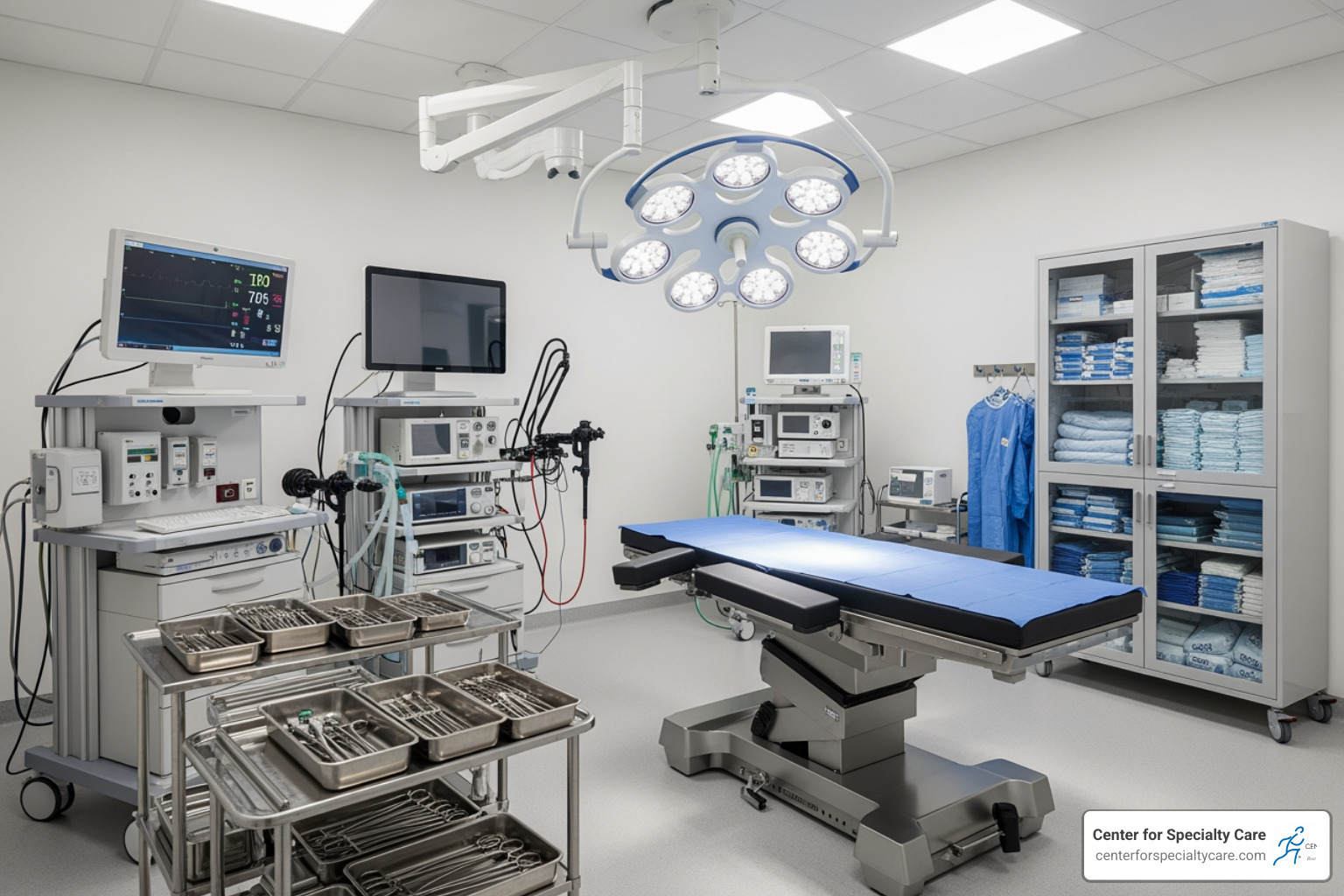 A modern, clean procedure room with medical equipment - intracept procedure recovery