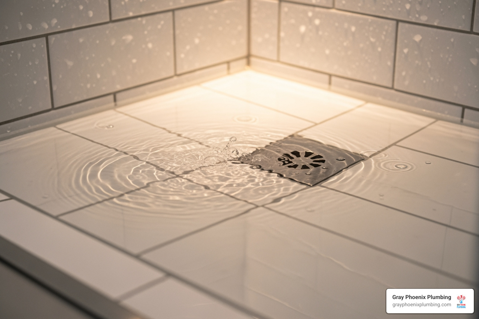 water pooling in a shower - drain blockage cleaner near me