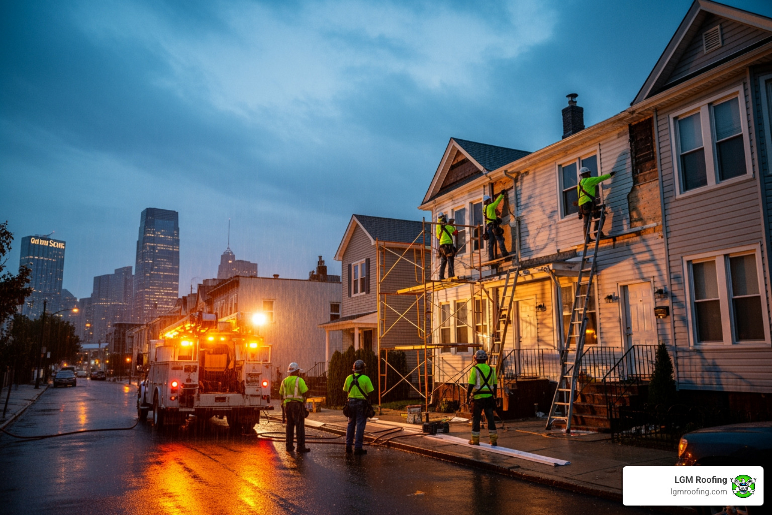infographic showing 5 critical signs you need emergency siding repair: large cracks or holes, multiple missing panels, visible water stains on interior walls, sagging or buckling sections, and evidence of pest entry through damaged areas - emergency siding contractors in jersey city, nj