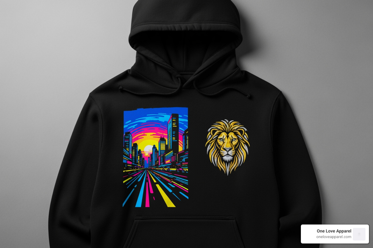 different customization techniques on black hoodies (e.g., vibrant screen print, detailed embroidery) - black blank hoodie