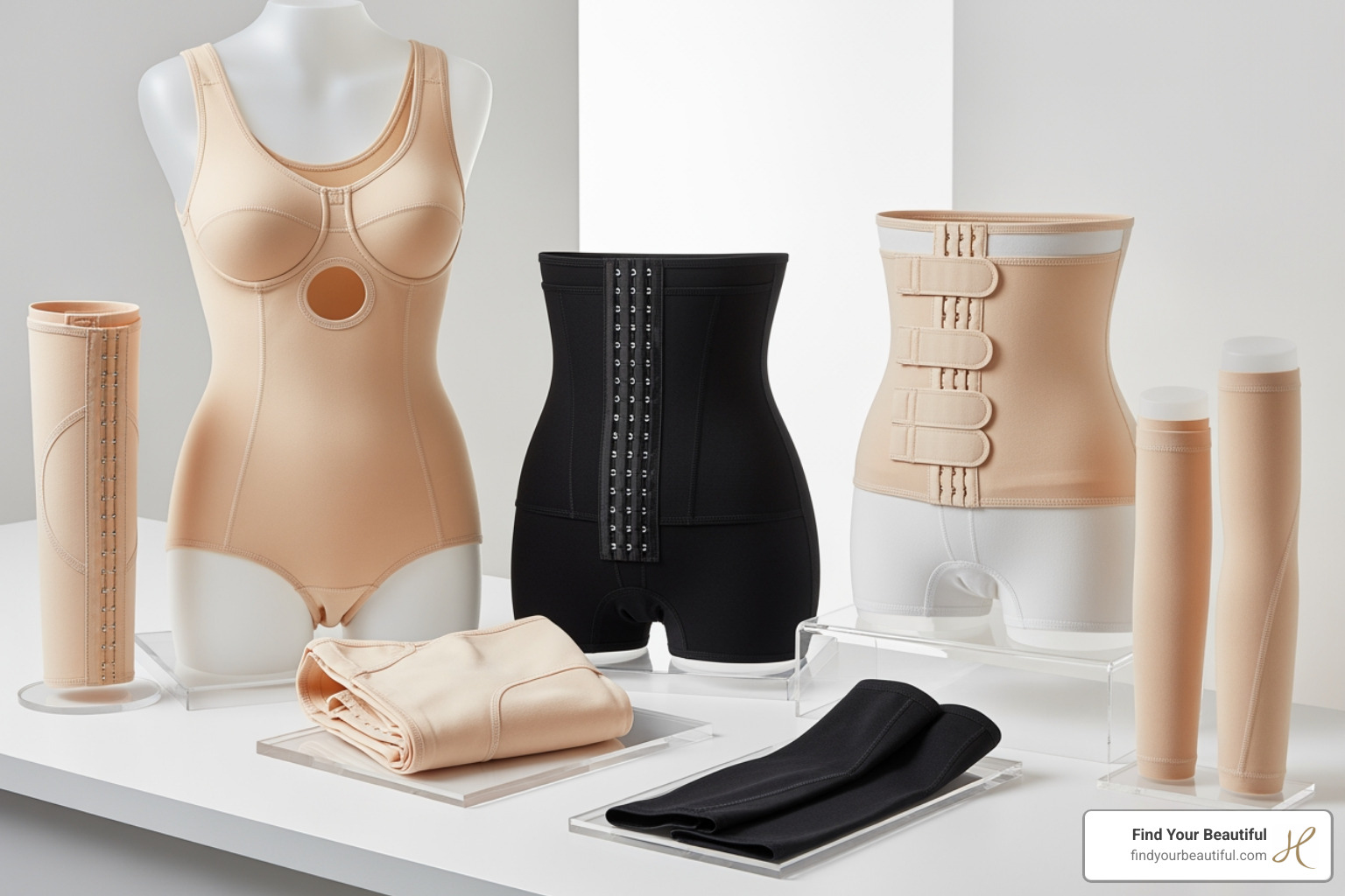 different types of medical-grade compression garments - liposuction recovery time