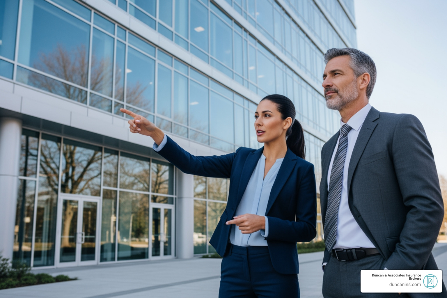 real estate broker showing a property to an investor - commercial rental property real estate broker showing a property to an investor - commercial rental property