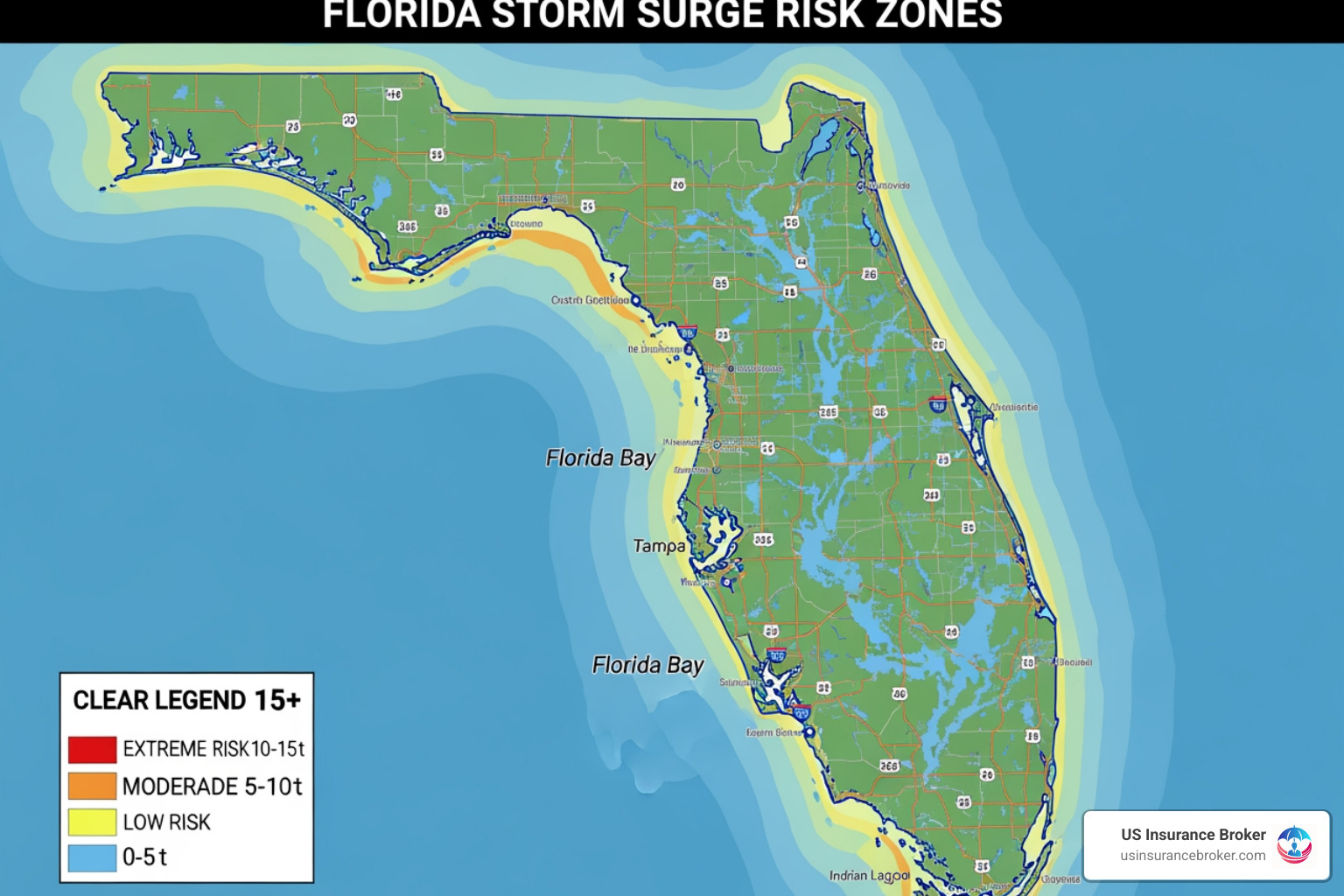 Storm surge map for Florida coastal area - how does flood insurance work in florida Storm surge map for Florida coastal area - how does flood insurance work in florida