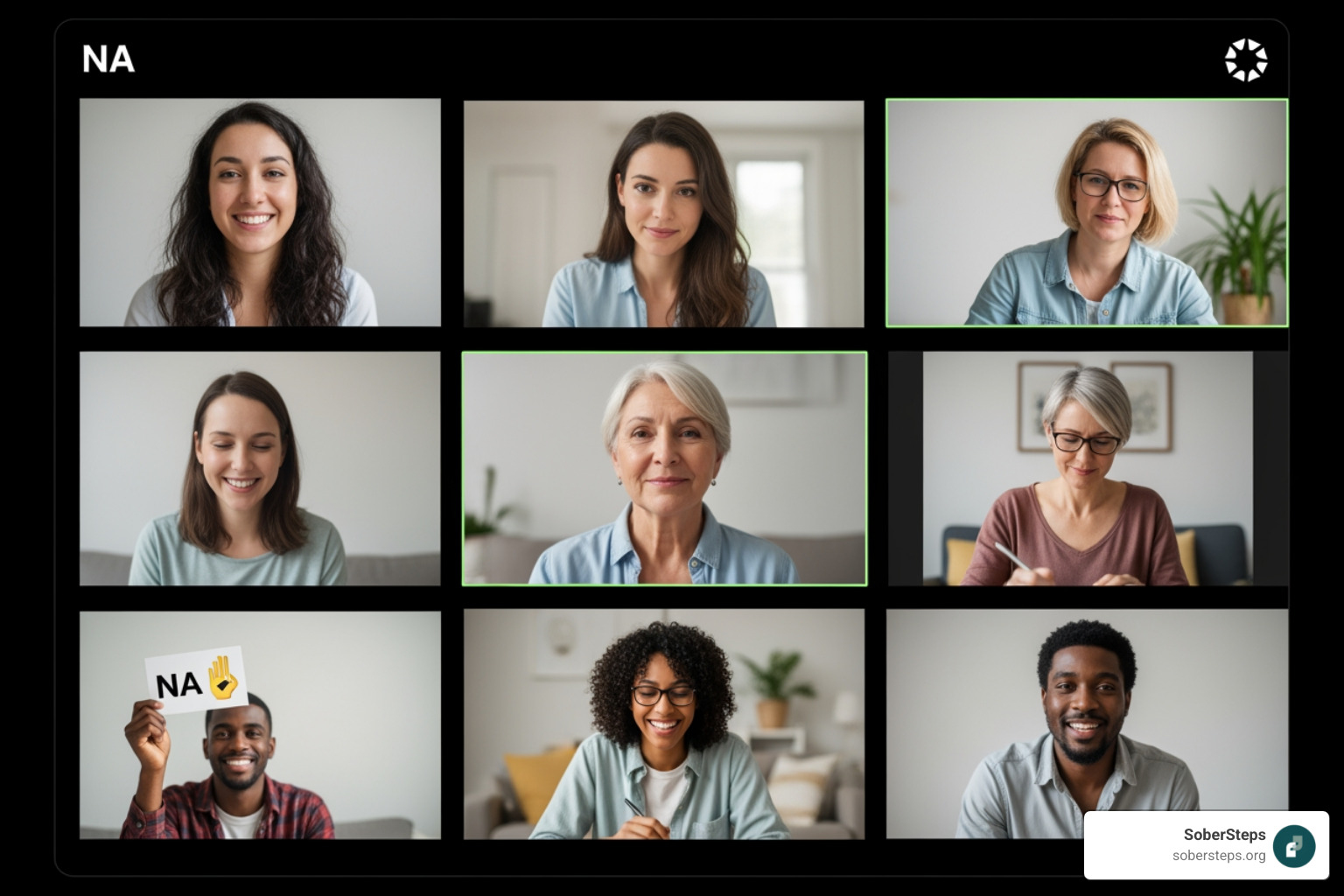 person using a search filter on a meeting finder website - Online NA meetings