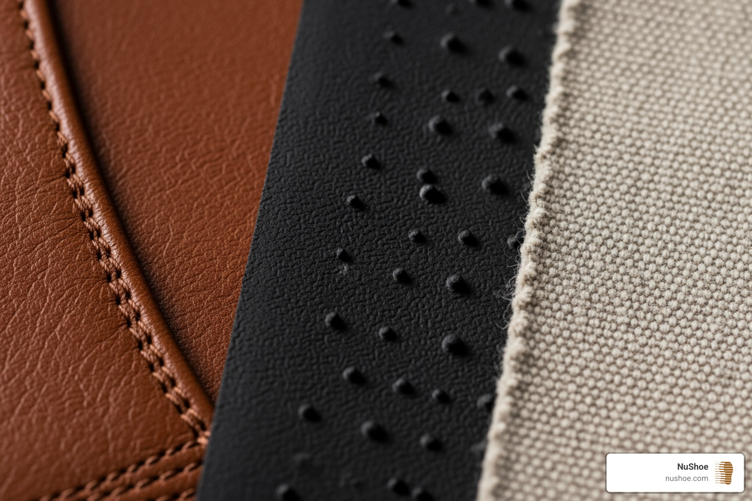 close up of different shoe materials like leather, rubber, and canvas - what is the best shoe glue close up of different shoe materials like leather, rubber, and canvas - what is the best shoe glue