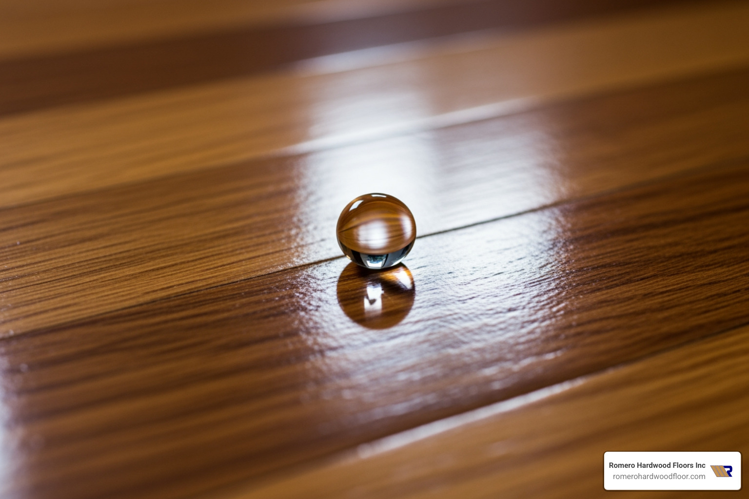water droplet beading up on a sealed hardwood floor - can i use all purpose cleaner on wood floor