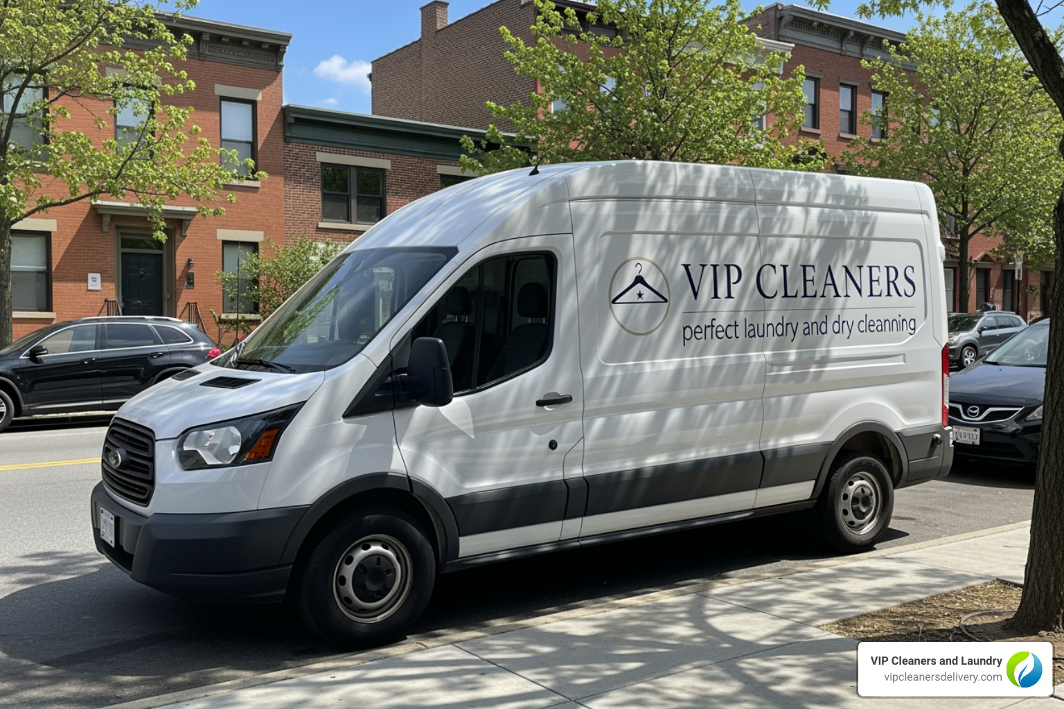 electric delivery van with a laundry logo - perfect laundry and dry cleaning electric delivery van with a laundry logo - perfect laundry and dry cleaning