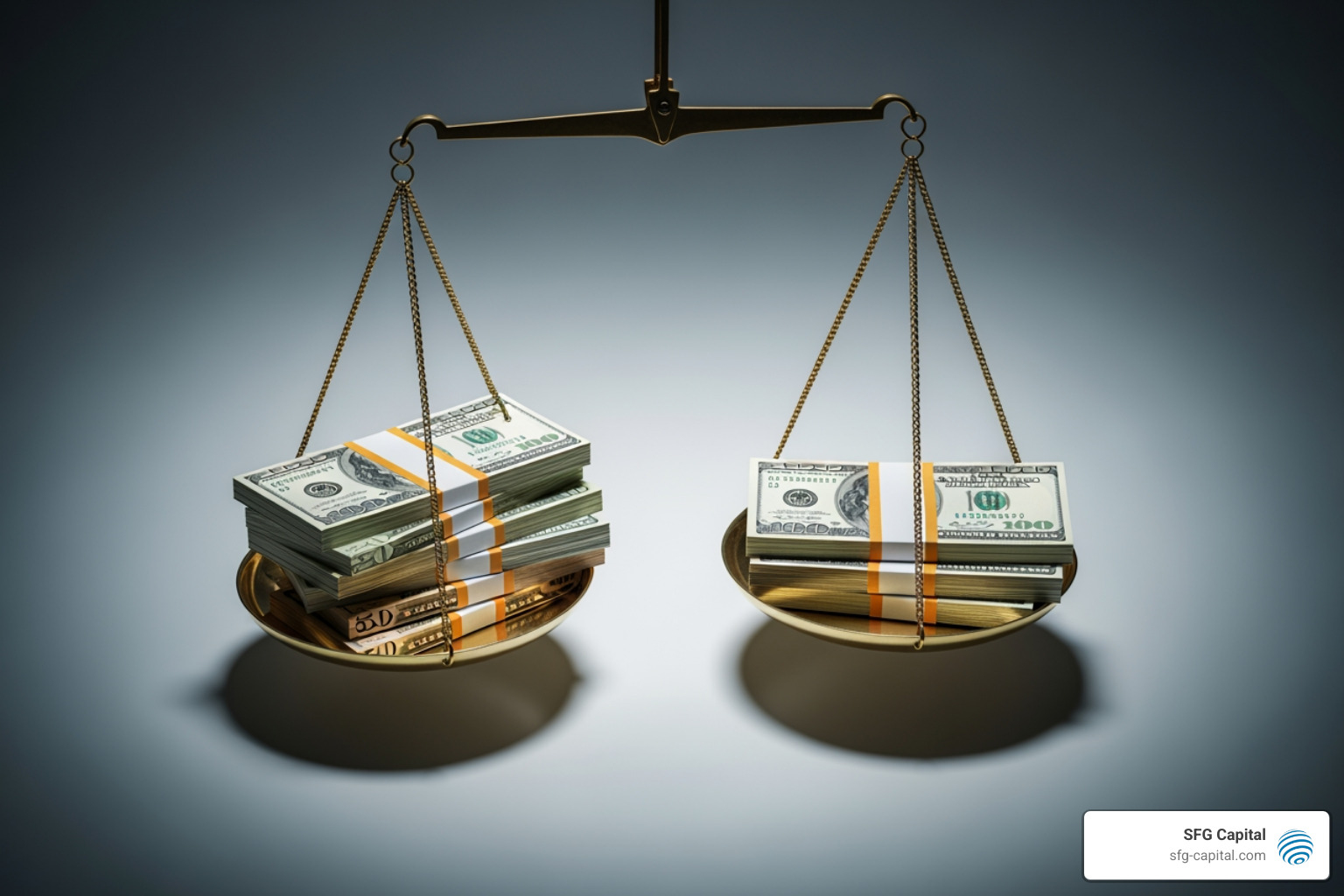 scale balancing "Fast Cash" on one side and "Discounted Amount" on the other - erc refund advance