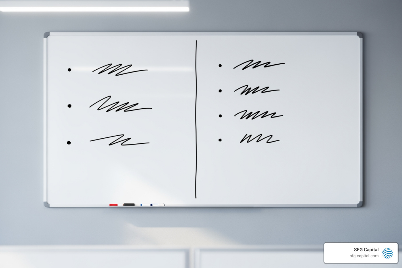 simple pros and cons list on a whiteboard - erc bridge loans