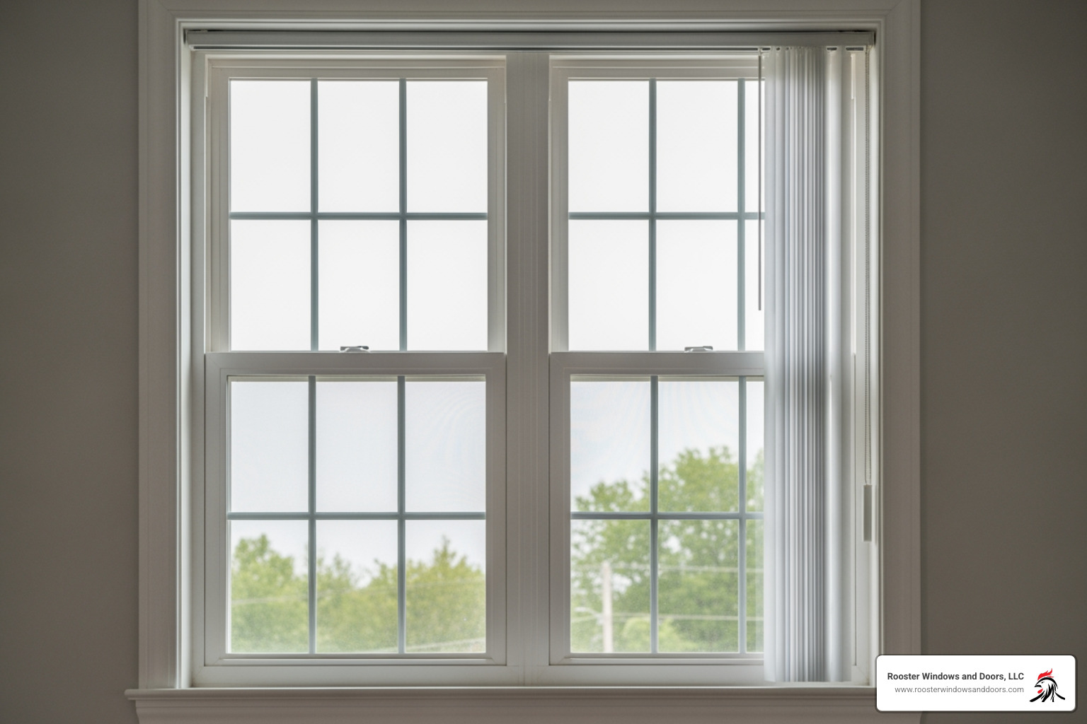 double-hung window with top sash lowered and bottom sash raised - double hung replacement windows