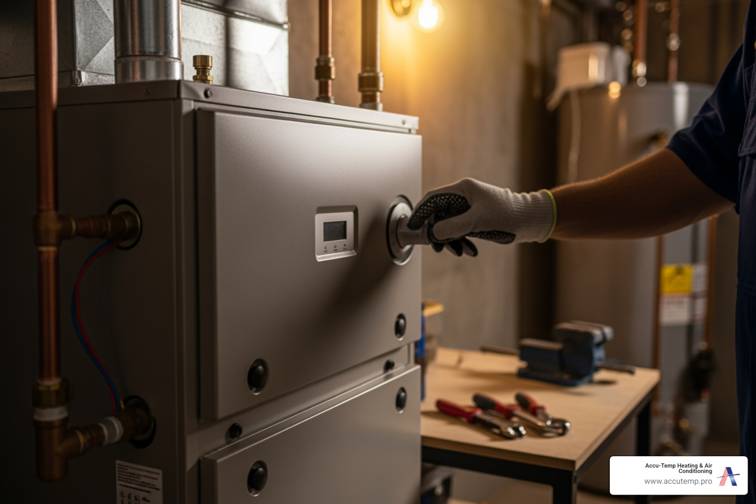 infographic showing three main reasons for furnace tune-up: safety shield icon with carbon monoxide detector, dollar sign with downward arrow representing energy savings, and wrench icon showing system reliability and longevity - infographic showing three main reasons for furnace tune-up: safety shield icon with carbon monoxide detector, dollar sign with downward arrow representing energy savings, and wrench icon showing system reliability and longevity -