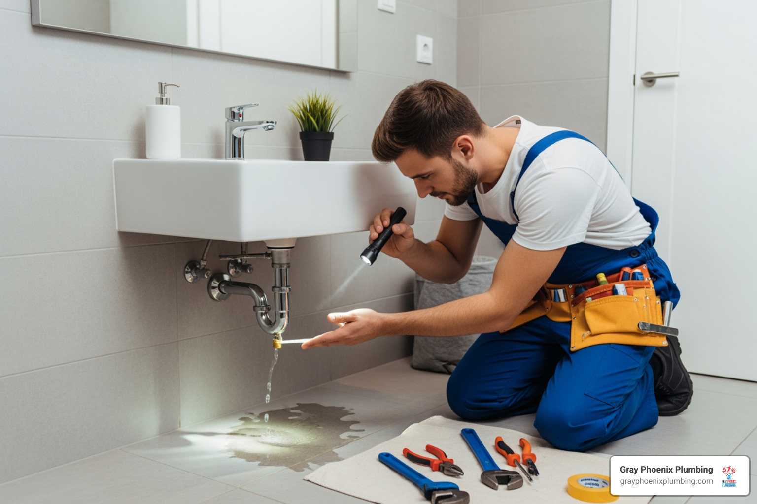 plumber inspecting leaky faucet - bathroom plumbing repair littleton co plumber inspecting leaky faucet - bathroom plumbing repair littleton co