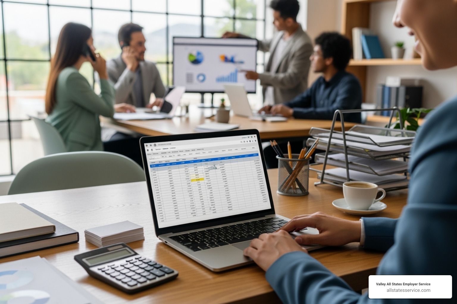 Software dashboard displaying financial reports, profit and loss statements, and payroll summaries - accounting and payroll services for small business