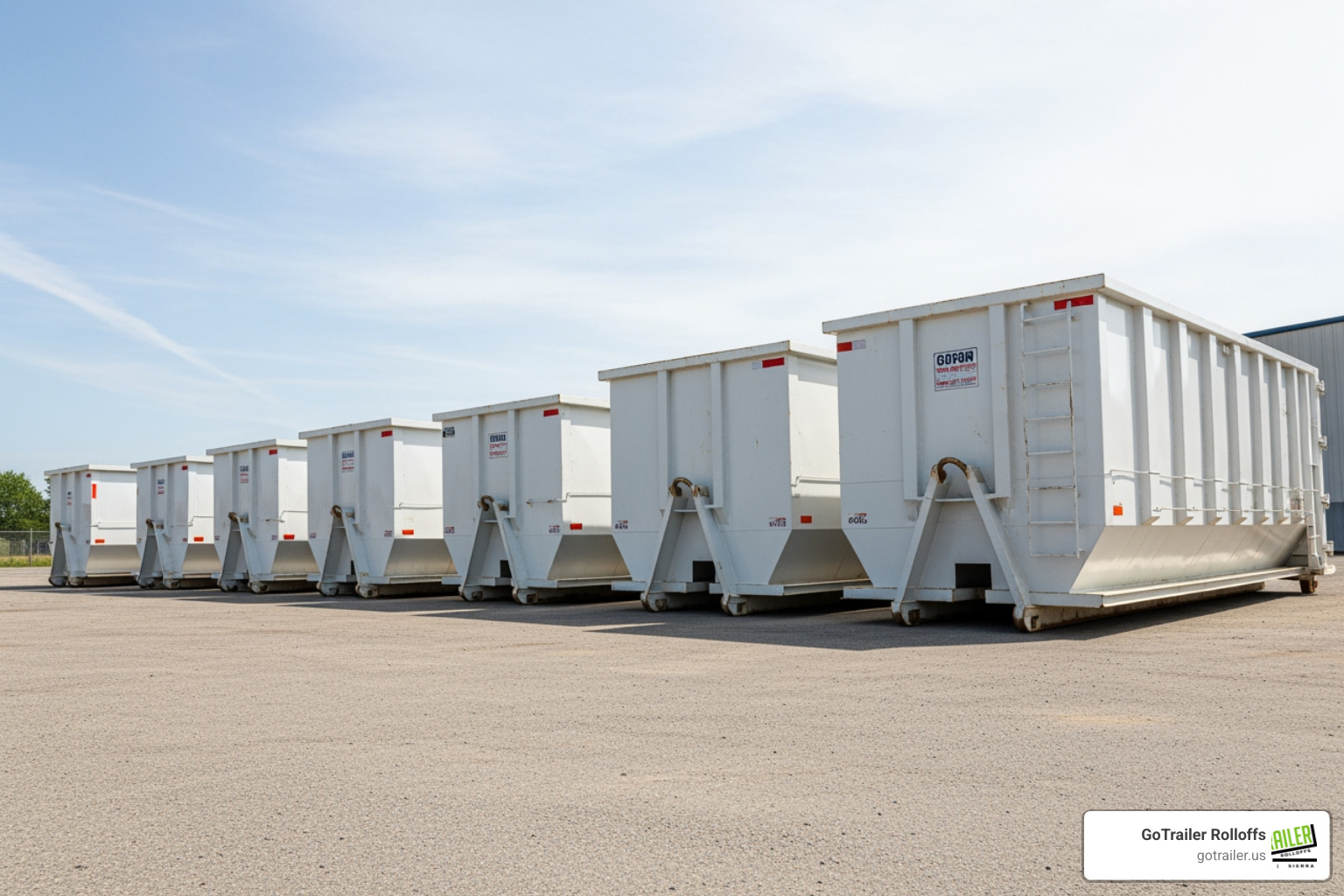 various dumpster sizes lined up for comparison - temporary waste container various dumpster sizes lined up for comparison - temporary waste container