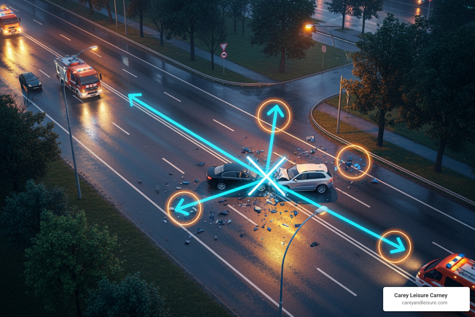 image of a diagram showing an accident reconstruction - Accident claim expert