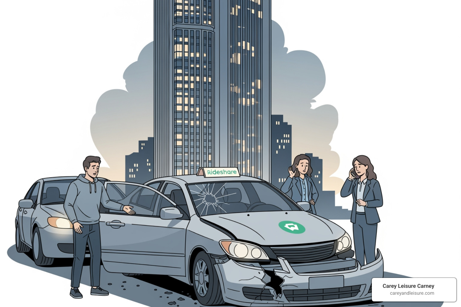 flowchart showing potential liable parties in an Uber crash - Uber accident lawsuit